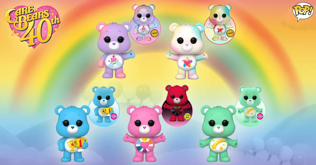 Funko Care Bears 40th Anniversary ALL FIVE CARE BEARS!- CHASE/COMMON BUNDLE