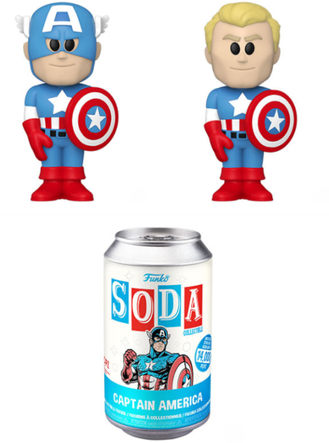 Funko Soda Pop Marvel Captain America w/Chance at Chase 14K PC